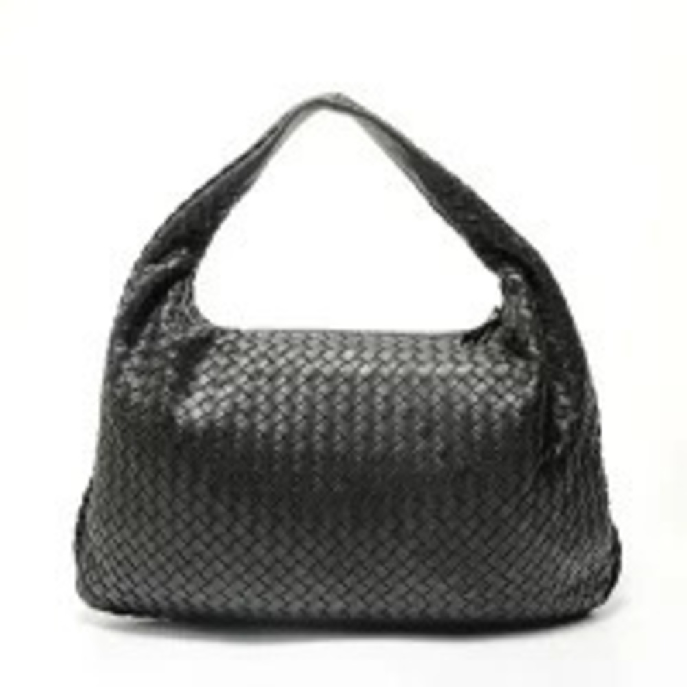 Bottega Veneta Intrecciato Leather Shoulder Bag Black